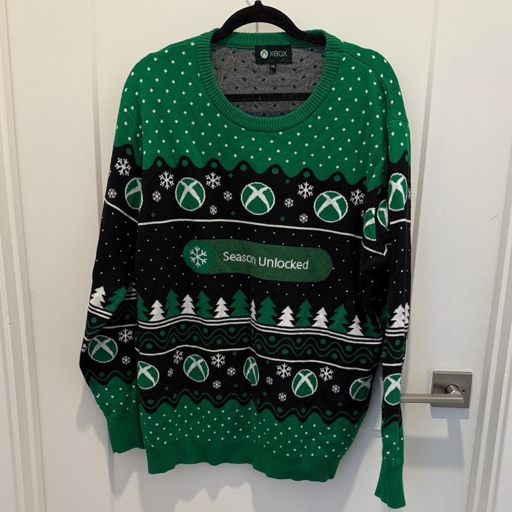 Microsoft Xbox Season Unlocked Ugly Christmas Holiday Sweater,Size 2XL